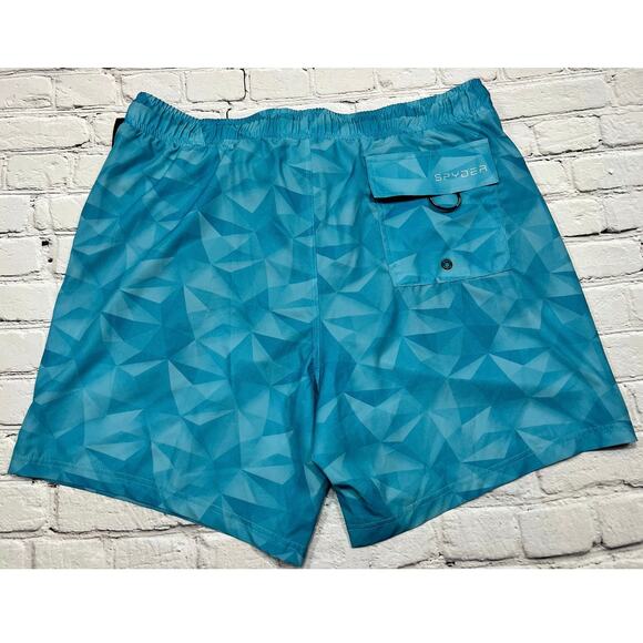 🔥SALE NWT Spyder Swim Trunks Mesh liner Aqua UV XXL Elastic Waist Quick Dry - Picture 5 of 5